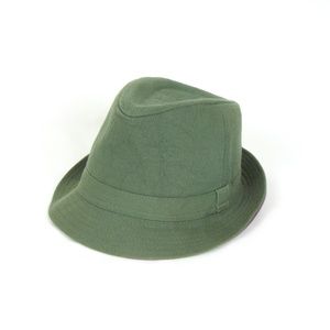 Gray and Purple Fedora Hat with Black Interior